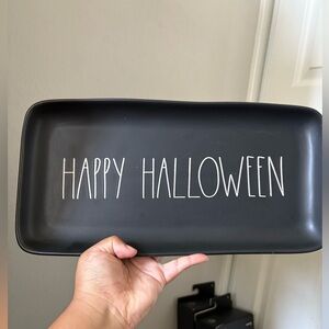 Rae Dunn Happy Halloween Matte Black Platter 13.5 x 7